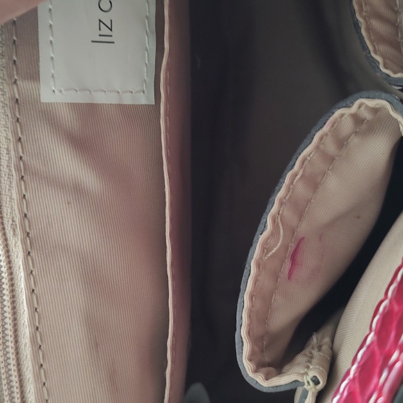 Liz Claiborne Burgundy Faux Croc Purse - Picture 4 of 6